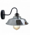 Retro Industrial Wall Lights Fittings E27 Indoor Sconce Metal Bowl Shape Shade For Basement, Bedroom, Home Office