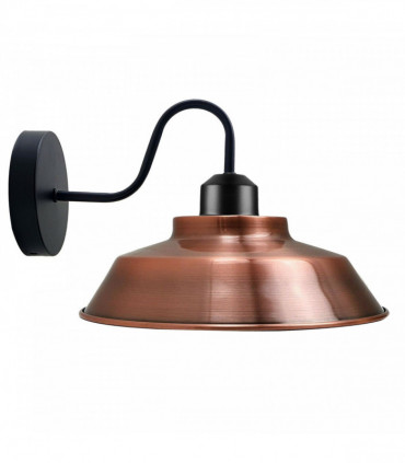 Retro Industrial Wall Lights Fittings E27 Indoor Sconce Metal Bowl Shape Shade For Basement, Bedroom, Home Office