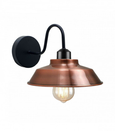Retro Industrial Wall Lights Fittings E27 Indoor Sconce Metal Bowl Shape Shade For Basement, Bedroom, Home Office