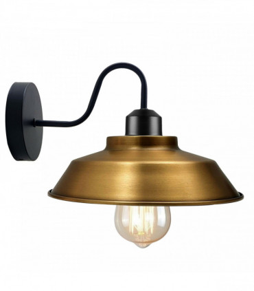 Retro Industrial Wall Lights Fittings E27 Indoor Sconce Metal Bowl Shape Shade For Basement, Bedroom, Home Office