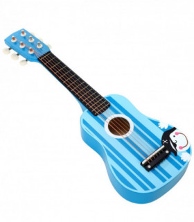 SOKA Wooden Stripe Striped Blue Pirate Guitar Childrens Musical Instrument