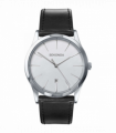 Sekonda Men's Silver White Date Black Leather Watch -  3531