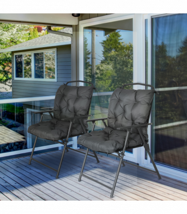 Set of 2 Garden Chair Cushions Seat Pad for Outdoor & Indoor Use
