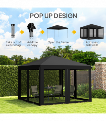 Spacious Pop-Up Canopy Tent - 3x3m with Mesh Curtains & Portable Design