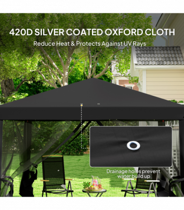 Spacious Pop-Up Canopy Tent - 3x3m with Mesh Curtains & Portable Design