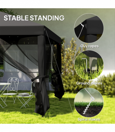 Spacious Pop-Up Canopy Tent - 3x3m with Mesh Curtains & Portable Design