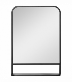 Square Wall Mirror with Shelf, 70x50 cm Modern Mirrors for Living Room, Bedroom