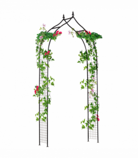 Steel Frame Backyard Pergola for Plants & Trellis Garden Arch Black