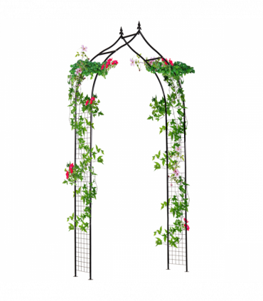 Steel Frame Backyard Pergola for Plants & Trellis Garden Arch Black