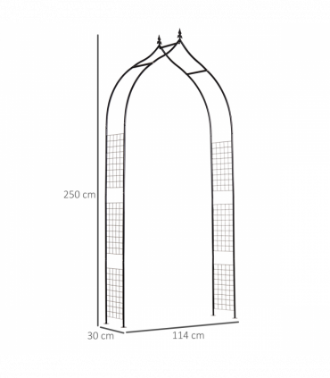 Steel Frame Backyard Pergola for Plants & Trellis Garden Arch Black