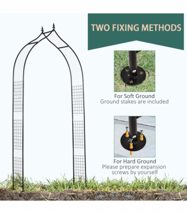 Steel Frame Backyard Pergola for Plants & Trellis Garden Arch Black