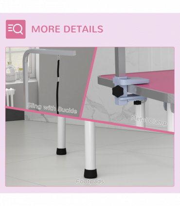 Sturdy Pet Grooming Table - Adjustable Height & Safety Leash - Blue
