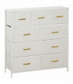 Stylish Cream White Storage Unit with Nine Drawers and Durable Steel Frame