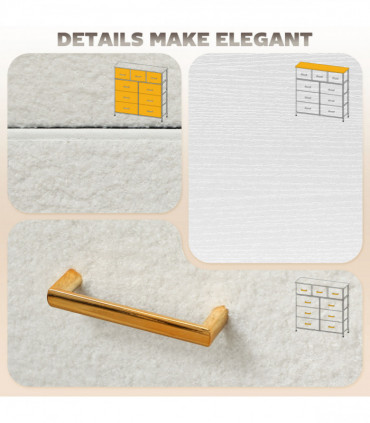 Stylish Cream White Storage Unit with Nine Drawers and Durable Steel Frame