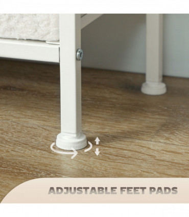 Stylish Cream White Storage Unit with Nine Drawers and Durable Steel Frame