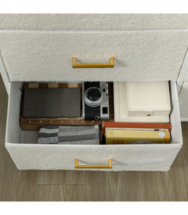 Stylish Cream White Storage Unit with Nine Drawers and Durable Steel Frame