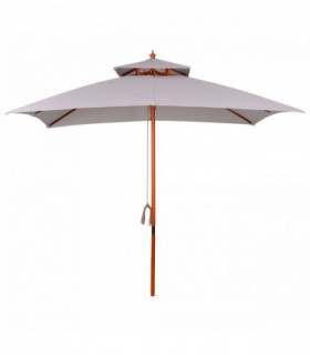 Stylish Double-Tier Parasol with Pulley System for Garden & Courtyard