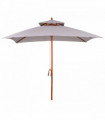 Stylish Double-Tier Parasol with Pulley System for Garden & Courtyard
