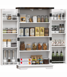 Stylish Farmhouse Cabinet with Adjustable Shelves - Sturdy Storage Solution