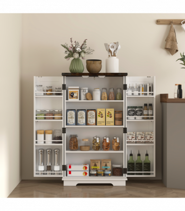 Stylish Farmhouse Cabinet with Adjustable Shelves - Sturdy Storage Solution