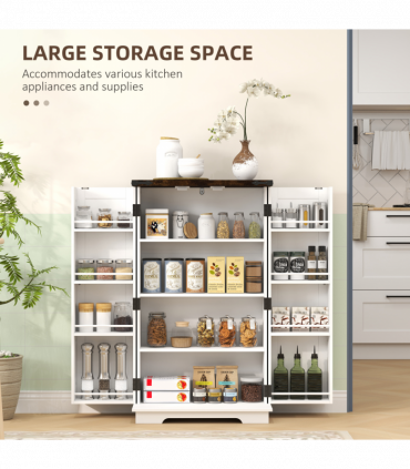 Stylish Farmhouse Cabinet with Adjustable Shelves - Sturdy Storage Solution