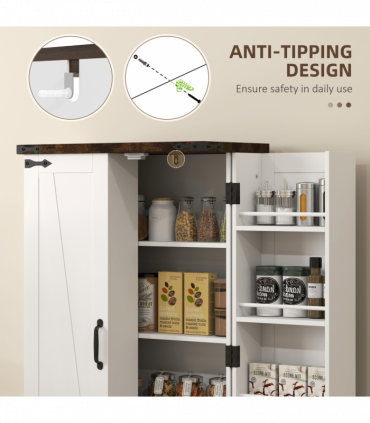 Stylish Farmhouse Cabinet with Adjustable Shelves - Sturdy Storage Solution