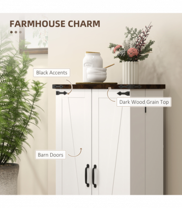Stylish Farmhouse Cabinet with Adjustable Shelves - Sturdy Storage Solution