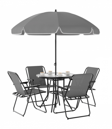 Stylish Outdoor Dining Set with Parasol - Comfortable & Durable Garden Furniture