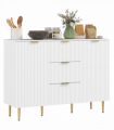 Stylish White Storage Cabinet with Adjustable Shelf & TV Stand Functionality