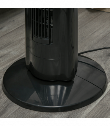 Tower Fan Cooling 3 Speed, 8h Timer, Oscillating, LED Panel, Black w/ RC
