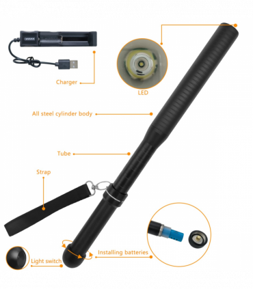 USB Rechargeable LED Flashlight 3-Mode Outdoor Camping Hiking Flashlight Set