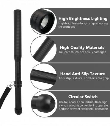 USB Rechargeable LED Flashlight 3-Mode Outdoor Camping Hiking Flashlight Set