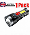 USB Rechargeable LED Flashlight 4-Modes Camping Hiking Torch Work Light