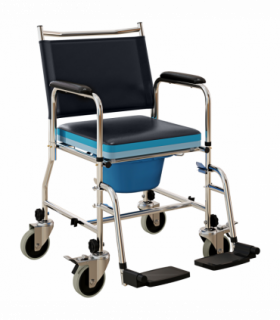 Versatile Commode Shower Chair Wheelchair with Footrest for Comfort