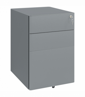 Vinsetto 3 Drawer Metal Filing Cabinet Lockable 5 Wheels Compact Under Desk Grey
