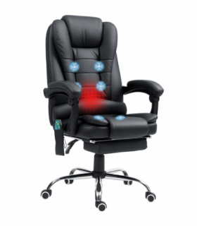Vinsetto Ergonomic Heated 6 Points Vibration Massage Office Chair Black