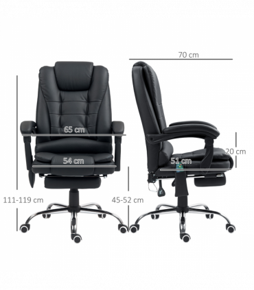 Vinsetto Ergonomic Heated 6 Points Vibration Massage Office Chair Black