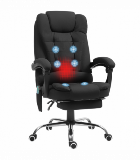 Vinsetto Ergonomic Heated 6 Points Vibration Massage Office Chair Black