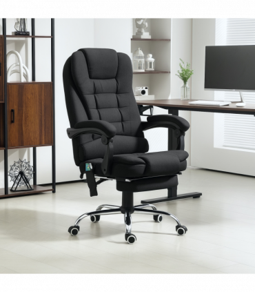 Vinsetto Ergonomic Heated 6 Points Vibration Massage Office Chair Black