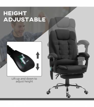 Vinsetto Ergonomic Heated 6 Points Vibration Massage Office Chair Black