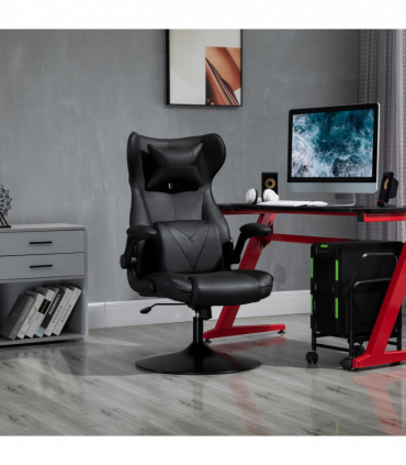 Vinsetto Gaming Chair Home Office Chair w/ Swivel Pedestal Base Lumbar Support