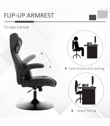 Vinsetto Gaming Chair Home Office Chair w/ Swivel Pedestal Base Lumbar Support