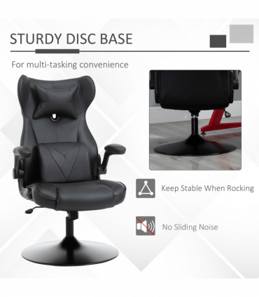Vinsetto Gaming Chair Home Office Chair w/ Swivel Pedestal Base Lumbar Support