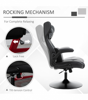 Vinsetto Gaming Chair Home Office Chair w/ Swivel Pedestal Base Lumbar Support