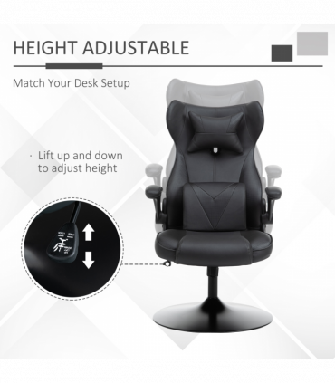 Vinsetto Gaming Chair Home Office Chair w/ Swivel Pedestal Base Lumbar Support