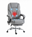 Vinsetto Massage Office Chair, Heated Reclining Desk Chair, Grey