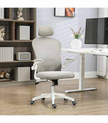 Vinsetto Mesh Office Chair with Headrest, 4D Lumbar Support, Flip-up Arm