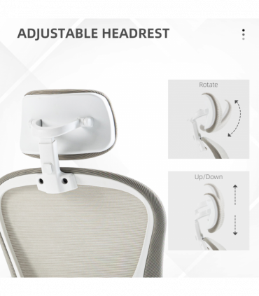 Vinsetto Mesh Office Chair with Headrest, 4D Lumbar Support, Flip-up Arm