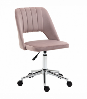 Vinsetto Mid-Back Swivel Home Office Chair Scallop Computer Chair Pink