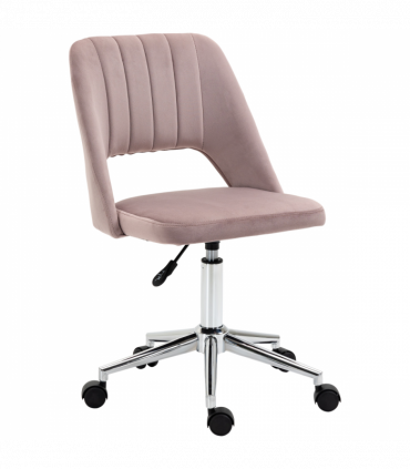 Vinsetto Mid-Back Swivel Home Office Chair Scallop Computer Chair Pink